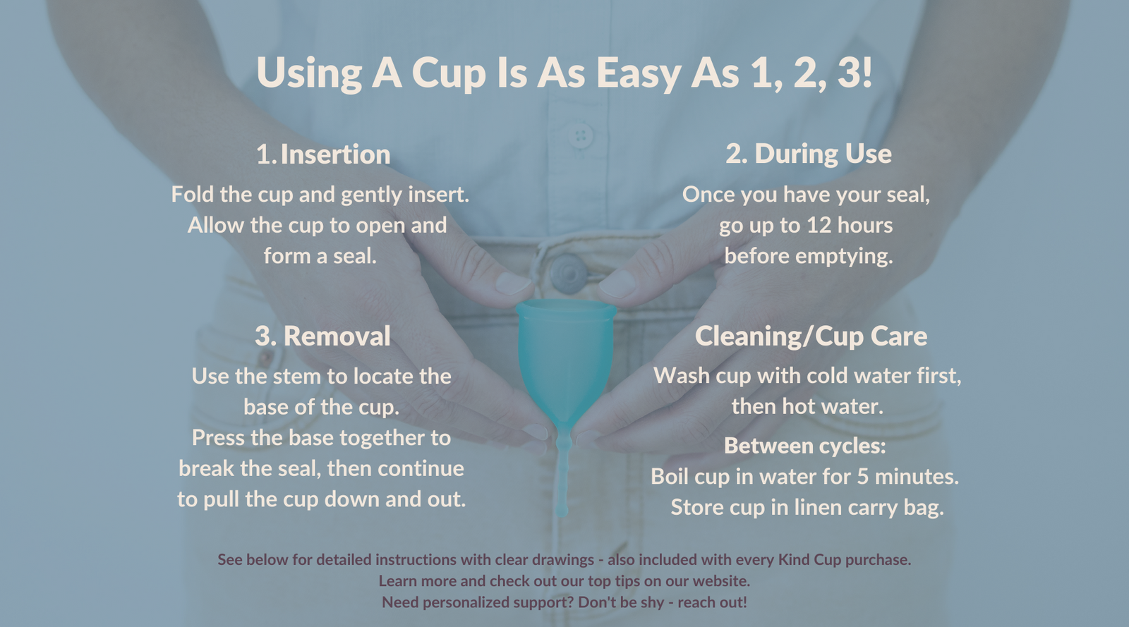 Using A Cup How To Use Menstrual / Menstruation Cup - Kind Cup